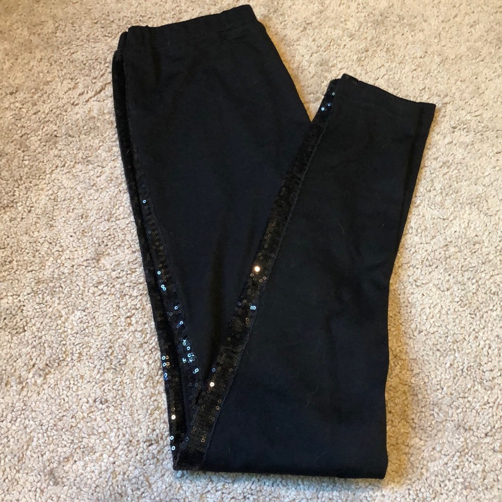 Sequin stripe leggings